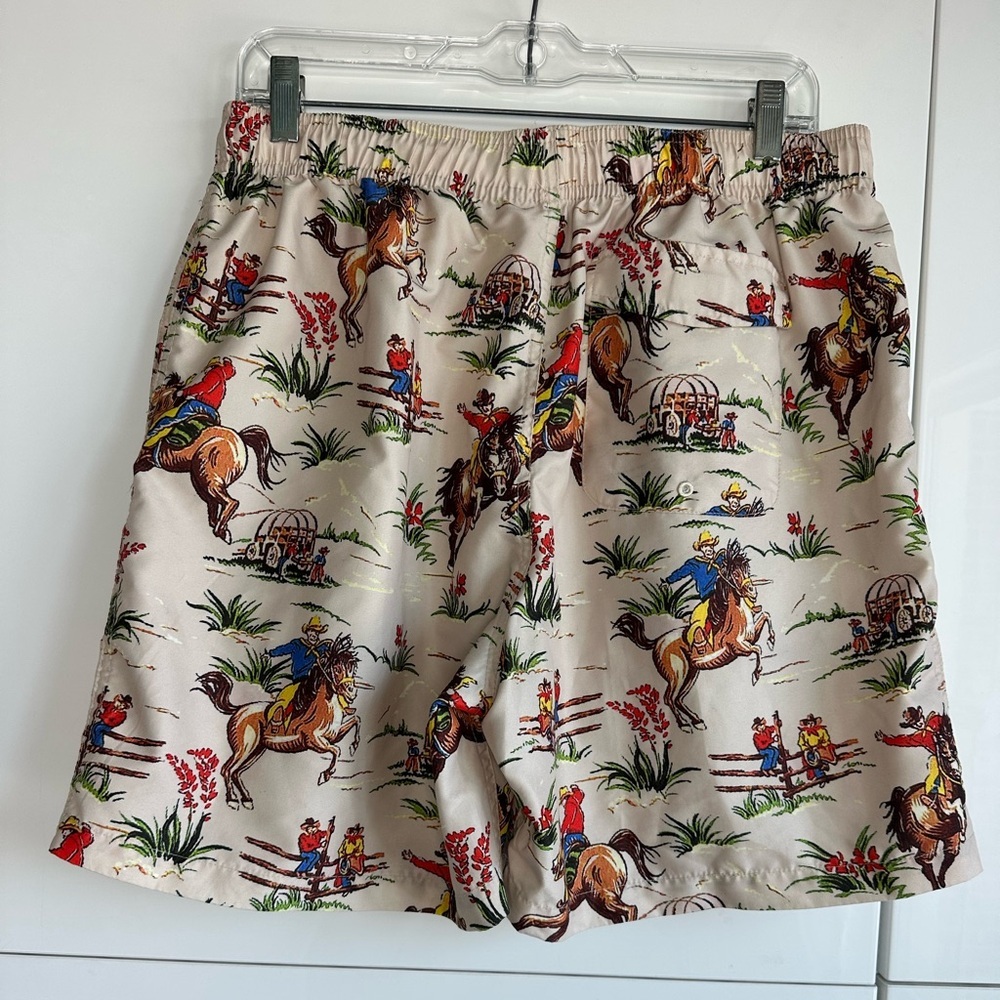 Negative Cowboy Shorts Swim Trunks Size Large Western Ranch Horse Rodeo - Picture 3 of 7